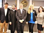 Brookhaven’s City Council Members (L-R) John Park, Mayor John Ernst, Madeleine Simmons and Linley Jones, pose with State Court J