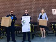 BPD staff delivering meals to local Publix workers.