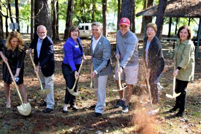 Representatives of the Murphey Candler Park Conservancy and Resurgens Charitable Foundation break ground last October.