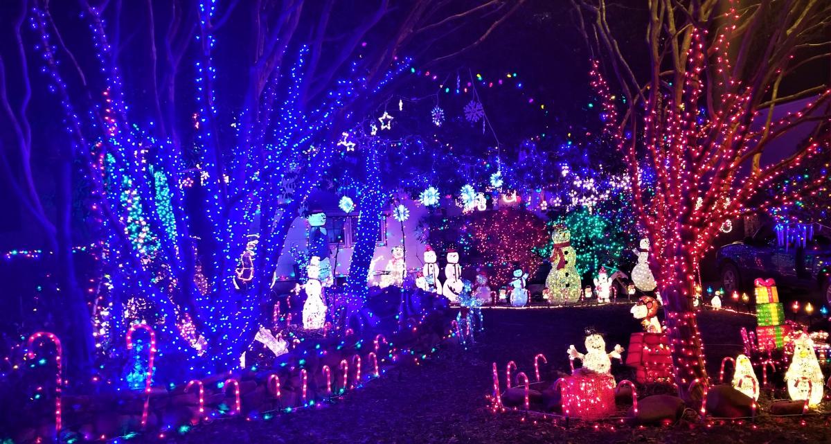 Brookhaven residential holiday yard décor helps brighten the season