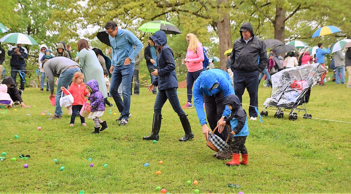 A little Spring rain failed to dampen last year’s Easter Egg Scramble at Blackburn Park